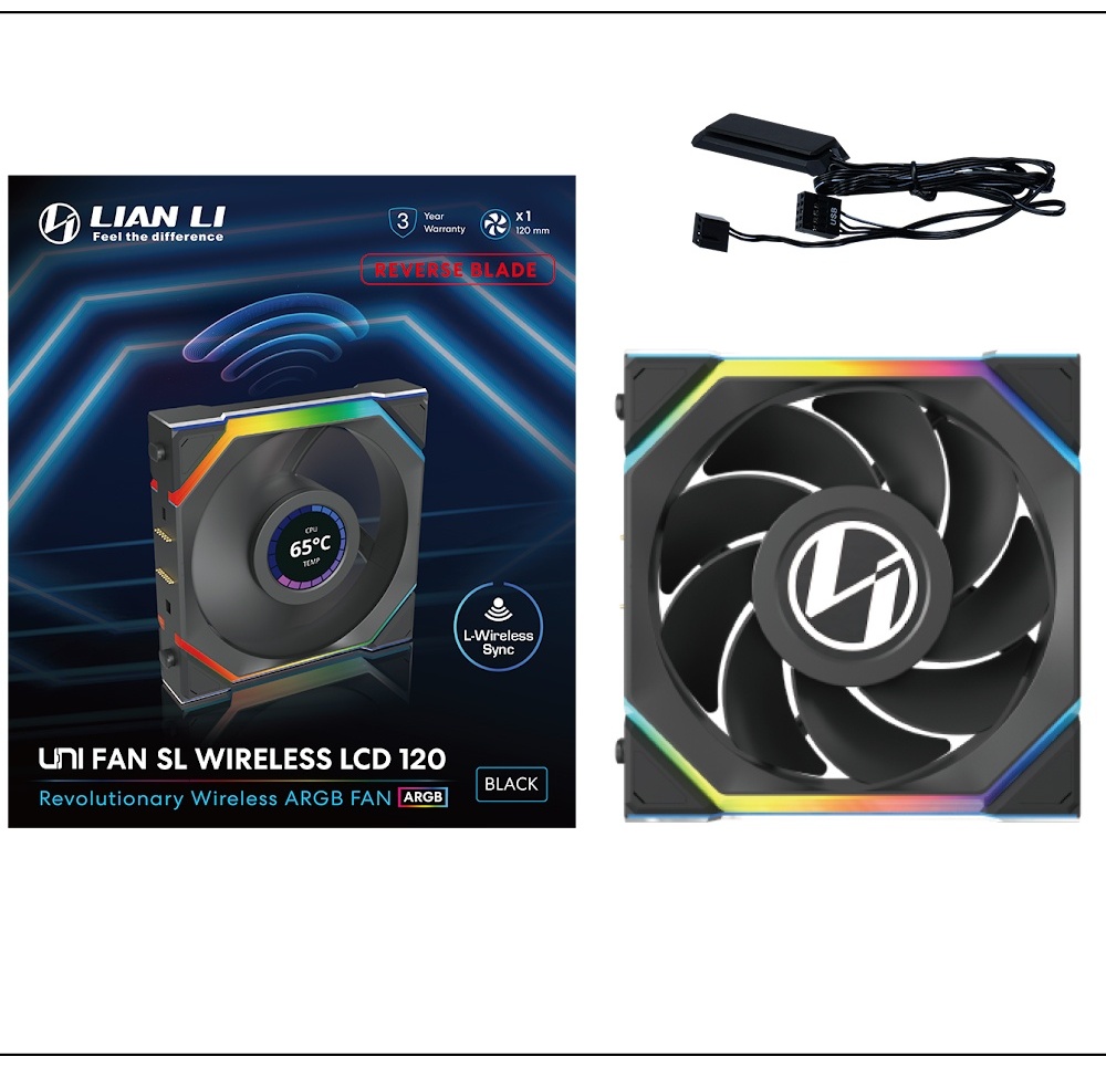 Вентилятор LIAN LI UNI FAN SL WIRELESS LCD 120 Reverse Blade, G99.12RSLLCD1W1B.00