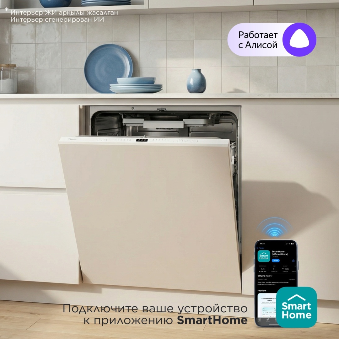 Посудомоечная машина Midea MID60S070i серый, белый