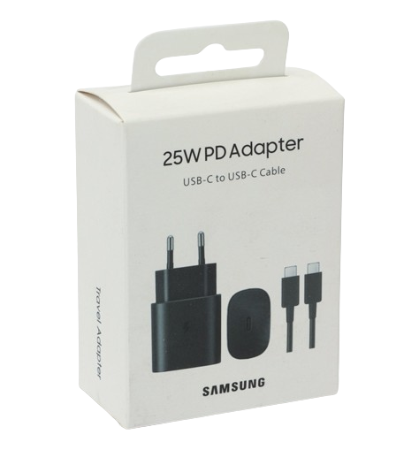 Зарядное устройство Samsung EP-TA800NWEGAE, 25W Type-C - Type-C черное