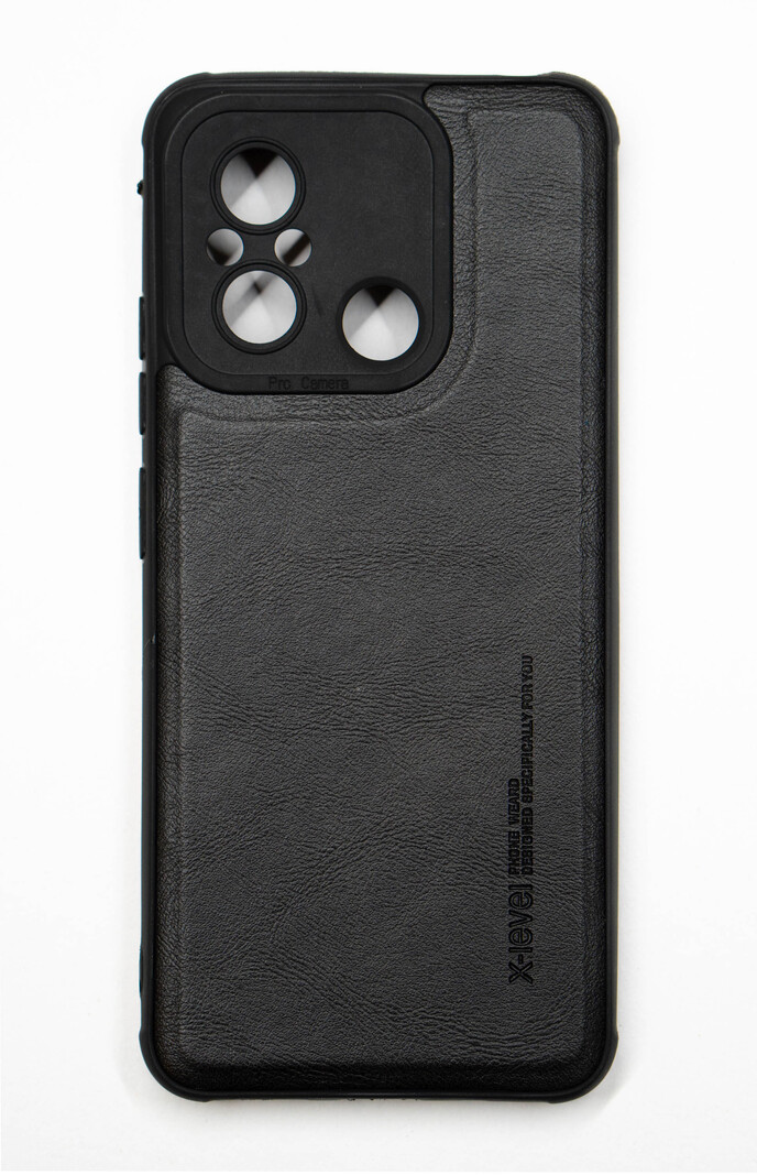 Чехол для мобильного телефона Xiaomi Redmi 12C кожа черный