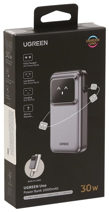 Внешний аккумулятор Ugreen PB511 10000 мАч серый