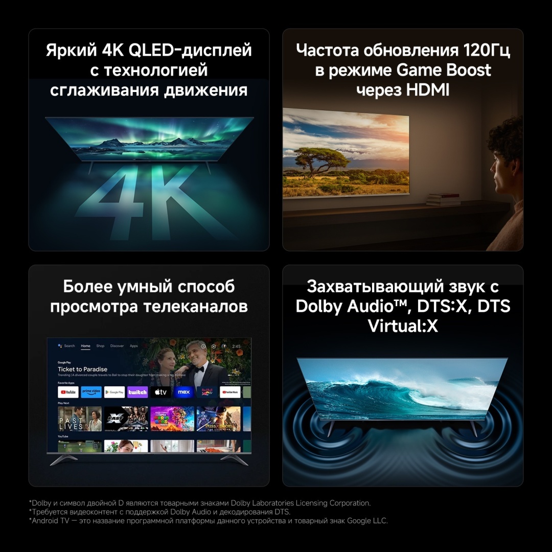 Телевизор Xiaomi A Pro 2026 L55MB-APRU 140 см черный