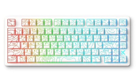 Клавиатура Mchose Jet 75 E-sport Kailh Magnetic God Switch White Topographic, MC-Jet75-9, белая