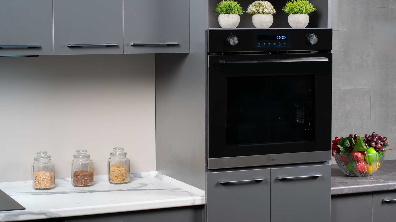 Духовой шкаф Midea MO78110 X черный, стальной