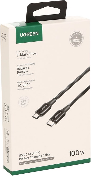 Кабель Ugreen USB TypeC (M), 2 м, L502/65250, черный