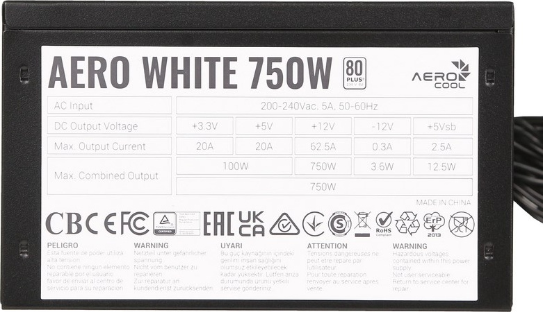 Блок питания AeroCool AERO WHITE 750W 750 Вт