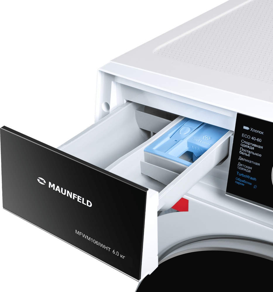 Стиральная машина MAUNFELD MFWM106IWHT белый, черный