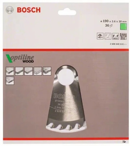 Пильный диск Bosch Optiline Wood 2608640616