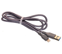 Кабель A935 USB Type-C 2A 1m цветной тканевая оплётка серый