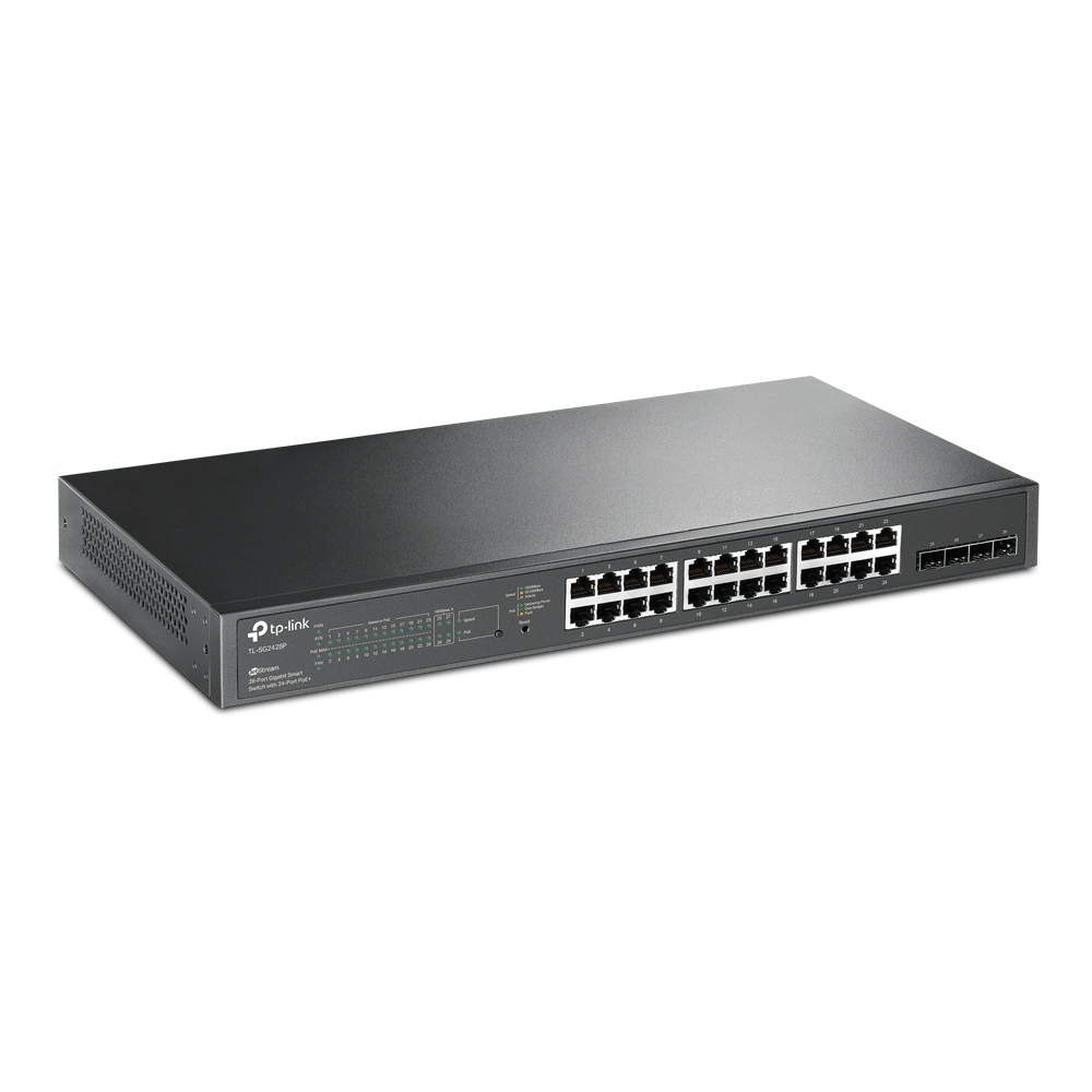 Коммутатор TP-Link TL-SG2428P, 24 порта PoE, 4 SFP слота