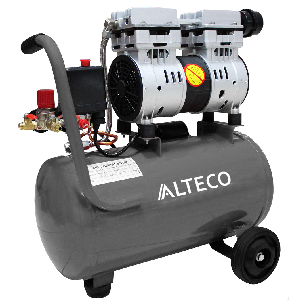 Компрессор безмасляный поршневой Alteco 24L / 60л/мин / 8бар