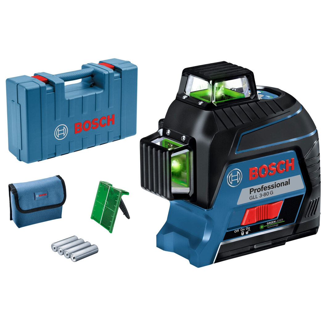 Лазерный линейный нивелир Bosch Professional GLL 3-80 G + кейс 0601063Y00