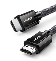 Кабель Ugreen HD135 HDMI M/M Round Cable Zinc Alloy Shell Braided, 3м, серый, 80602