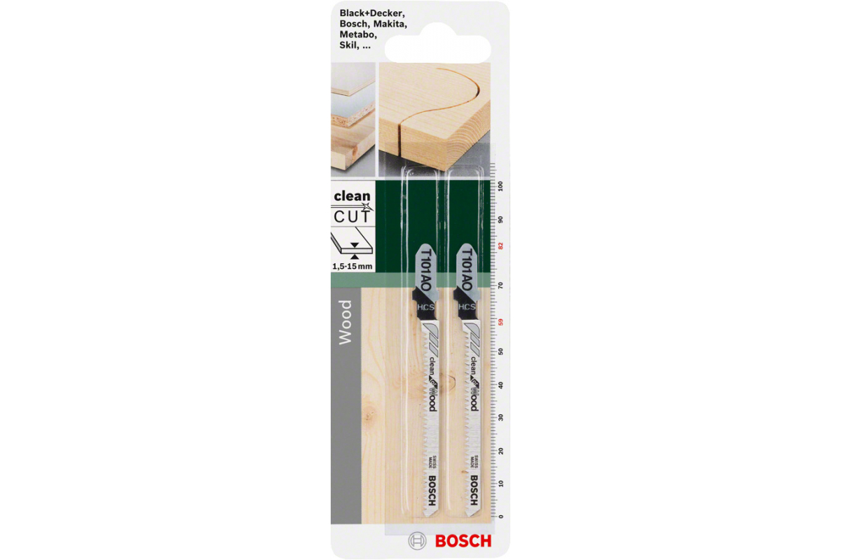 Набор полотен для лобзика Bosch T101AO 2609256723, 2 шт. в упаковке