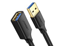 Кабель Ugreen US129 USB 3.0 Extension Male Cable, 1.5м, 30126, черный