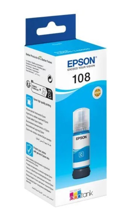 Чернила Epson 108 EcoTank C13T09C24A, голубые