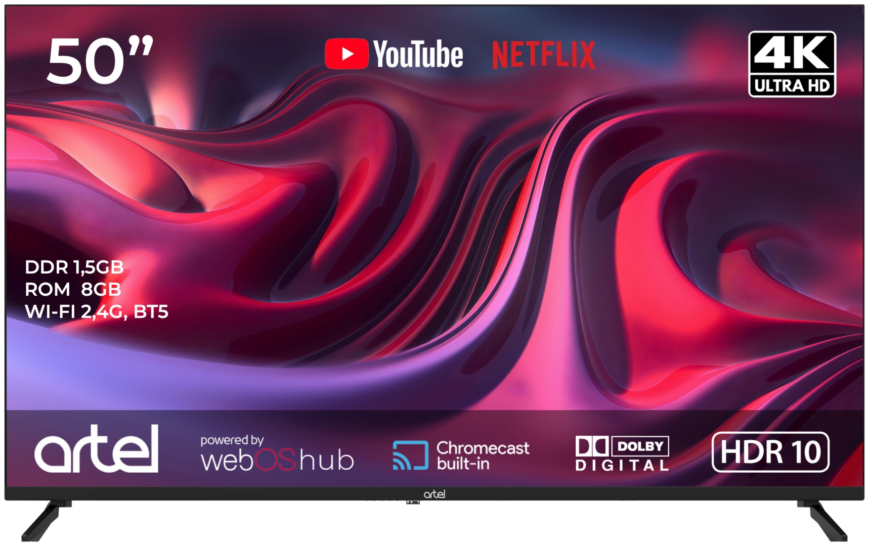 Телевизор Artel A50MQA800 127 см черный