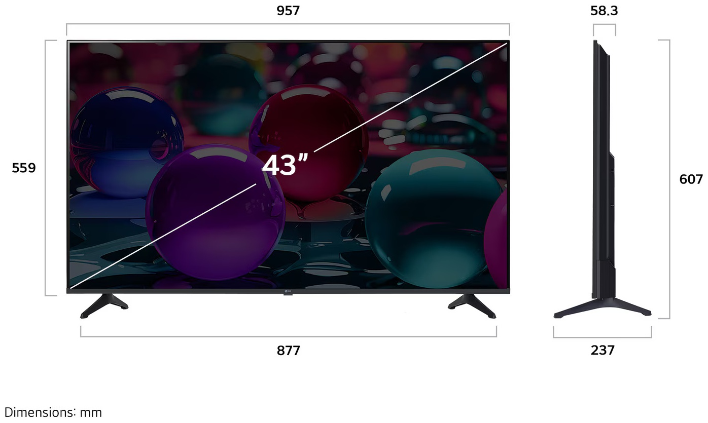 Телевизор LG 43UA73006LA 109 см черный