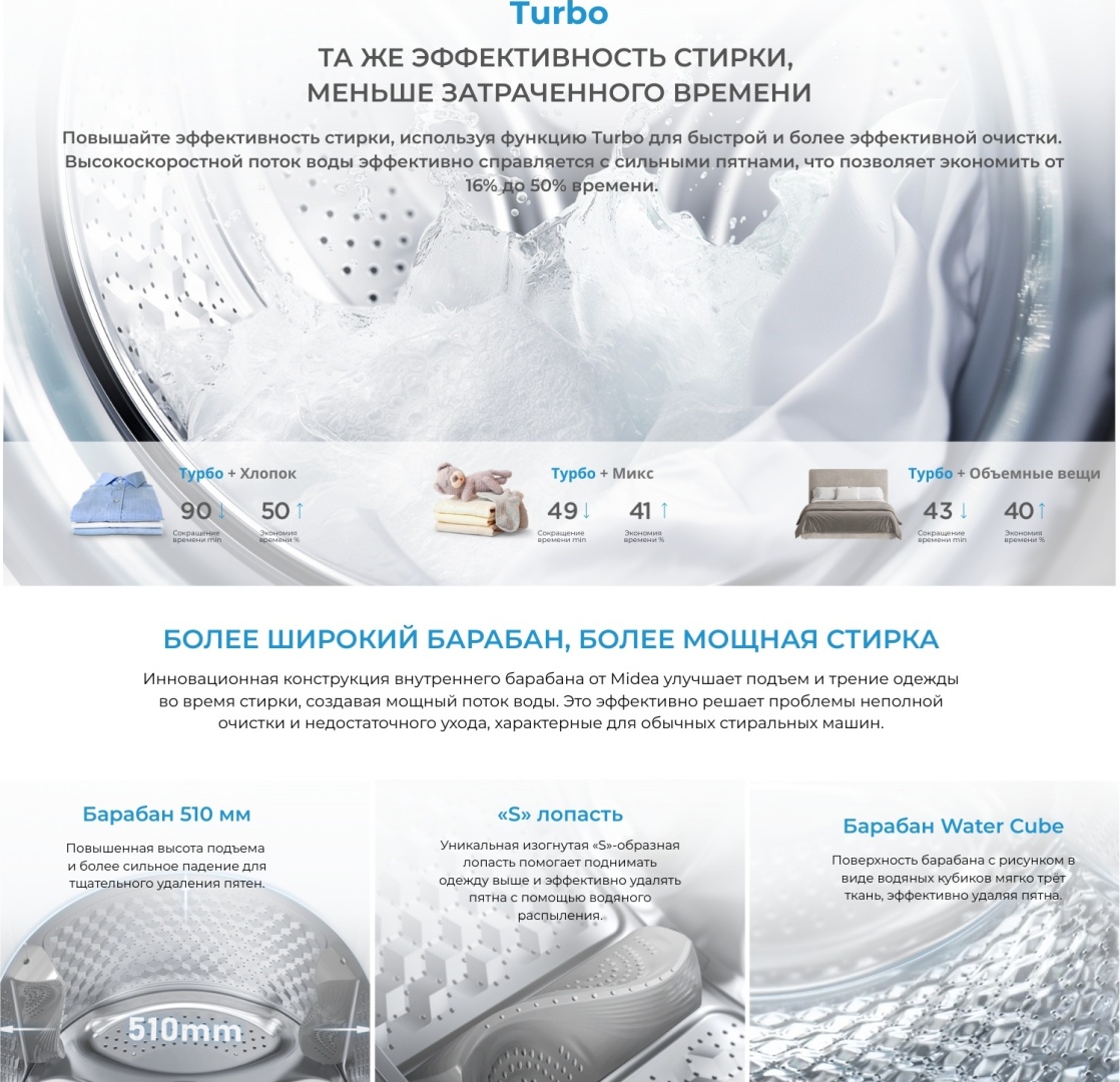 Стиральная машина Midea MF01814BS47/W белый