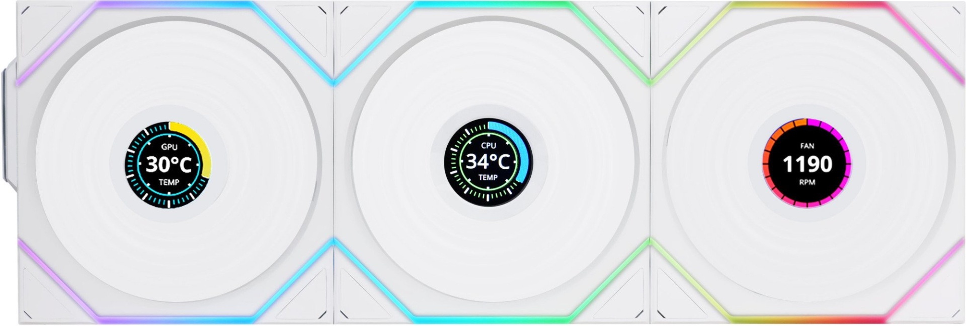 LIAN LI UNI FAN TL120 LCD Wireless White 3x120mm, G99.12TLLCD1W3W.00 белый