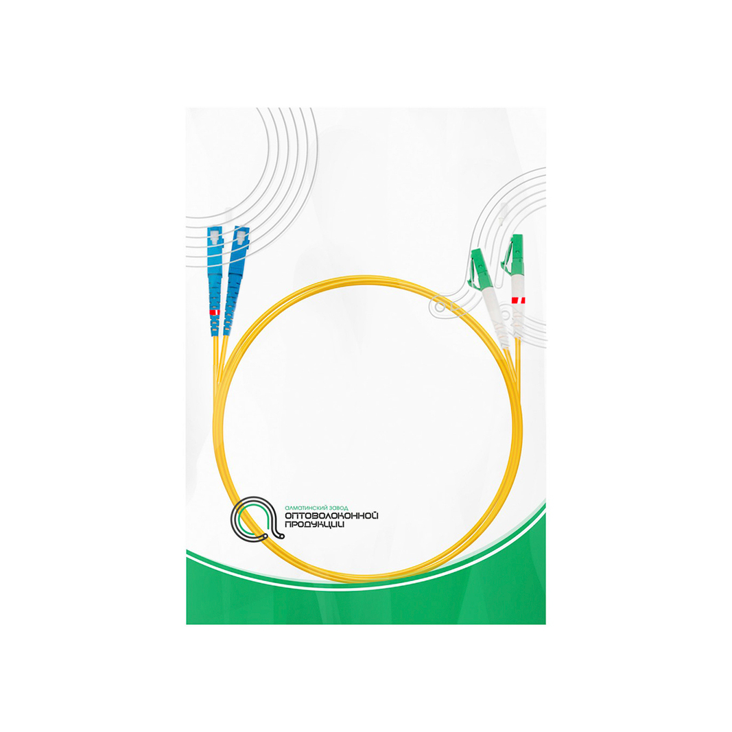 Патч-корд оптоволоконный Азоп Duplex SC/UPC-LC/APC SM 9/125 0.3 мм, 1 м