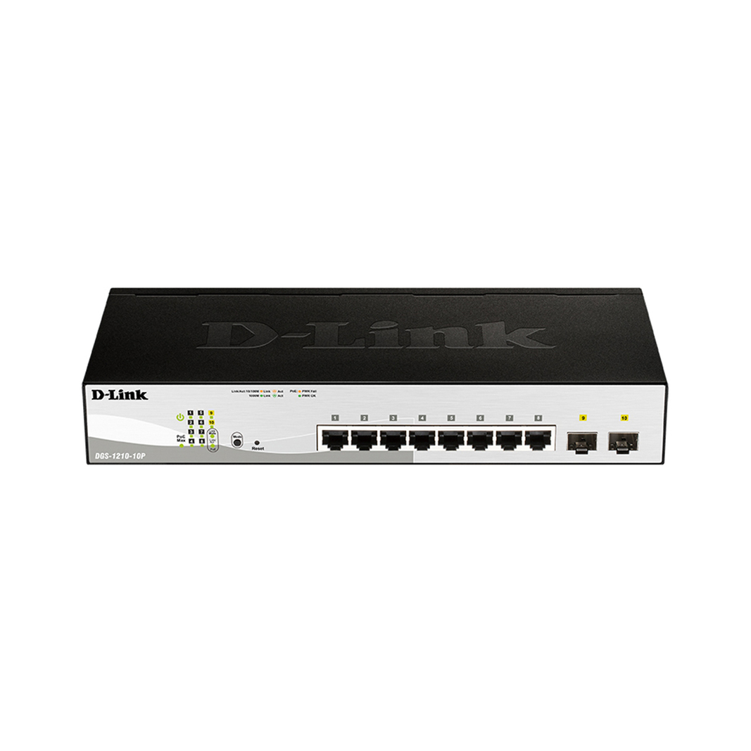 Коммутатор D-Link DGS-1210-10P/F3A, черный