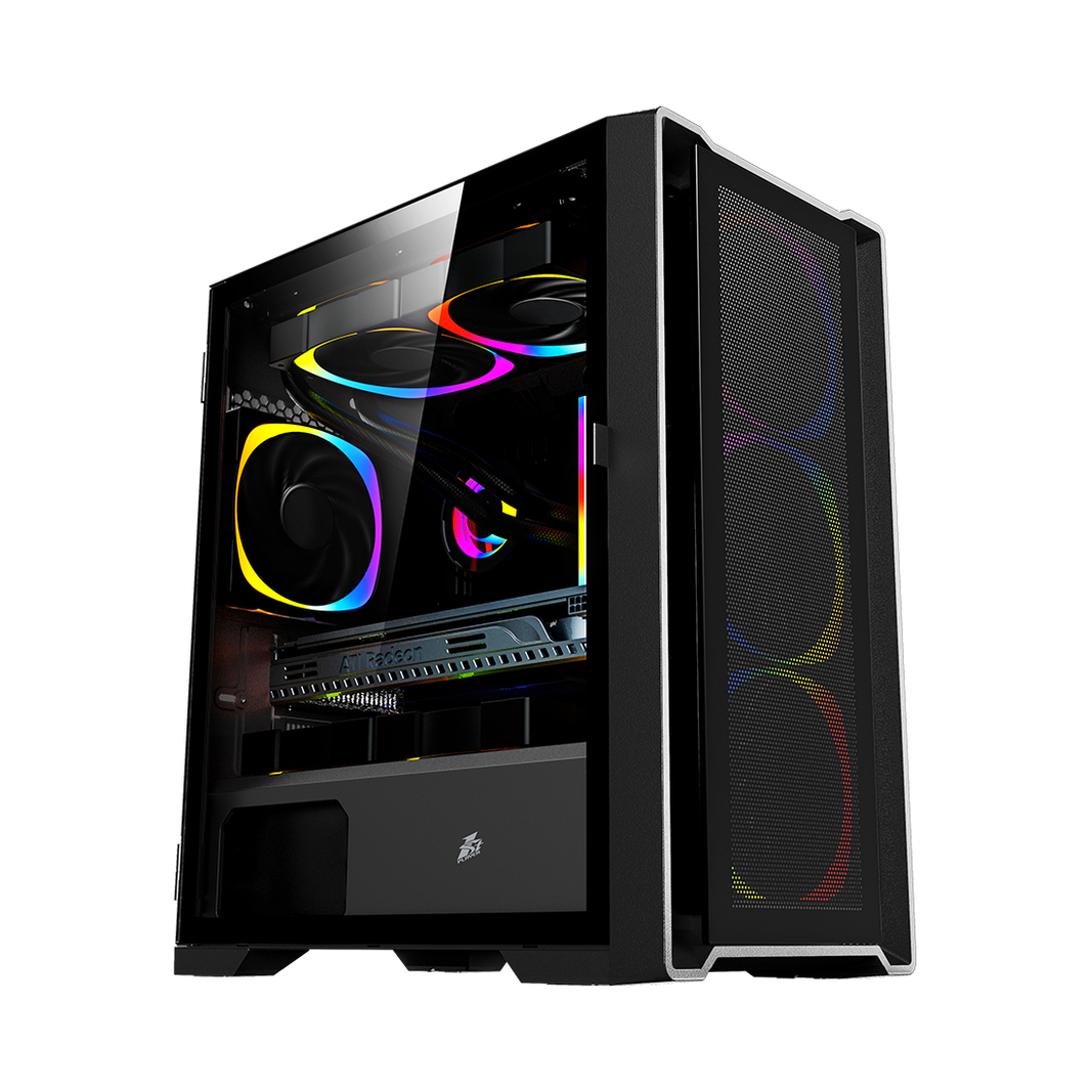 Корпус 1stPlayer Trilobite T4-BK-4F2C3, черный
