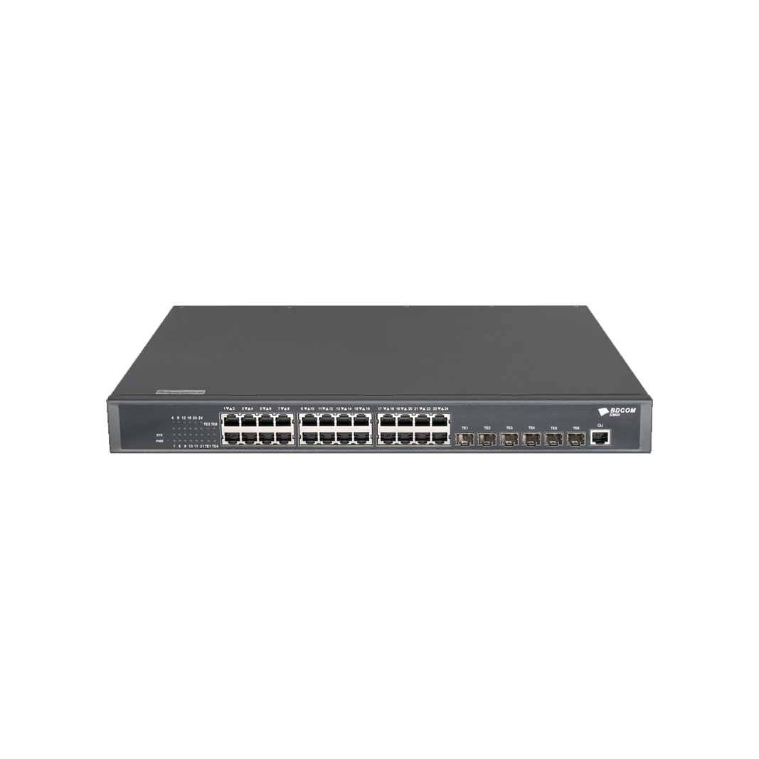 Коммутатор Bdcom S3900-24T6X, черный