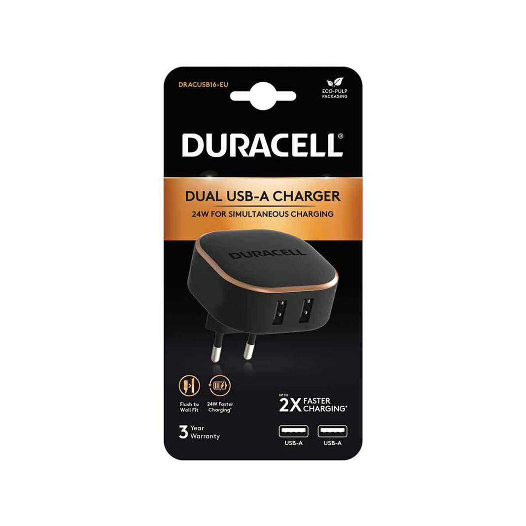 Зарядное устройство Duracell DRACUSB16-EU, черное