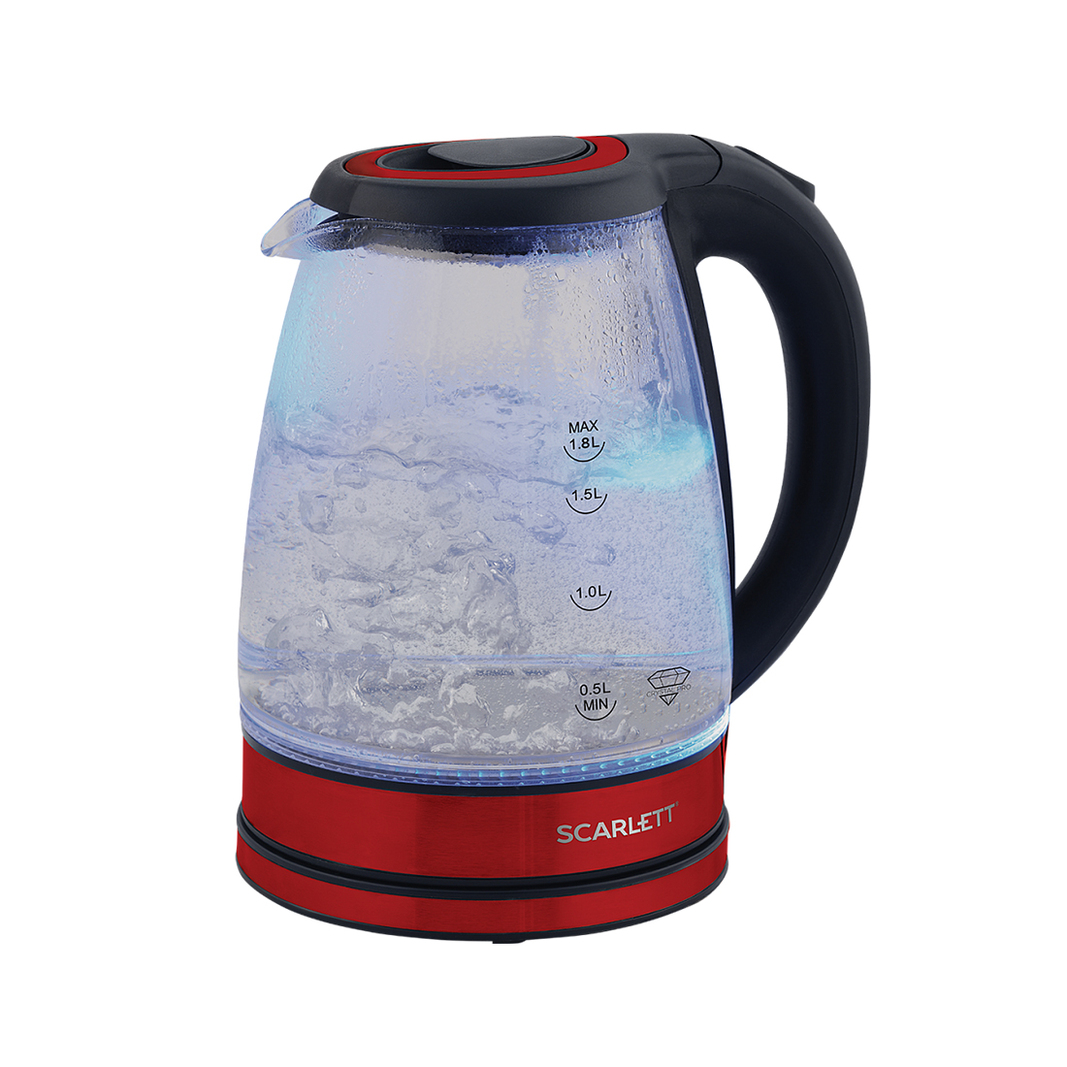 Электрический чайник Scarlett SC-EK27G85, 1.8 л, красно-черный