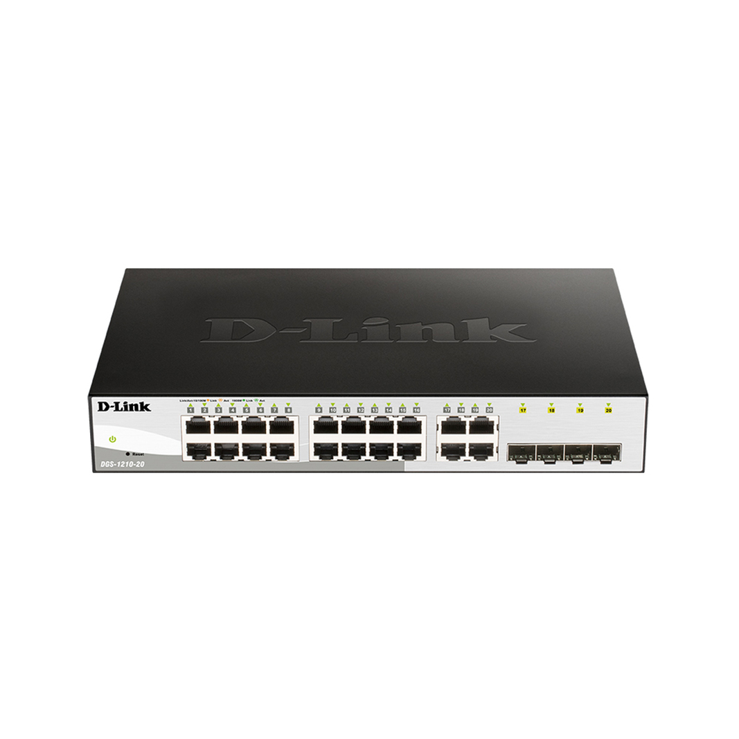 Коммутатор D-Link DGS-1210-20/F2A, черный
