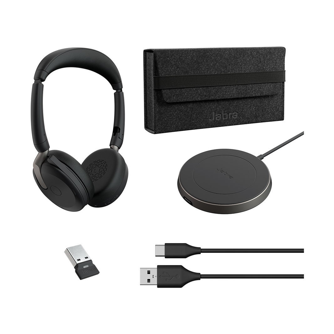 Беспроводная гарнитура Jabra Evolve2 65 Flex Link380a UC Stereo WLC, черная