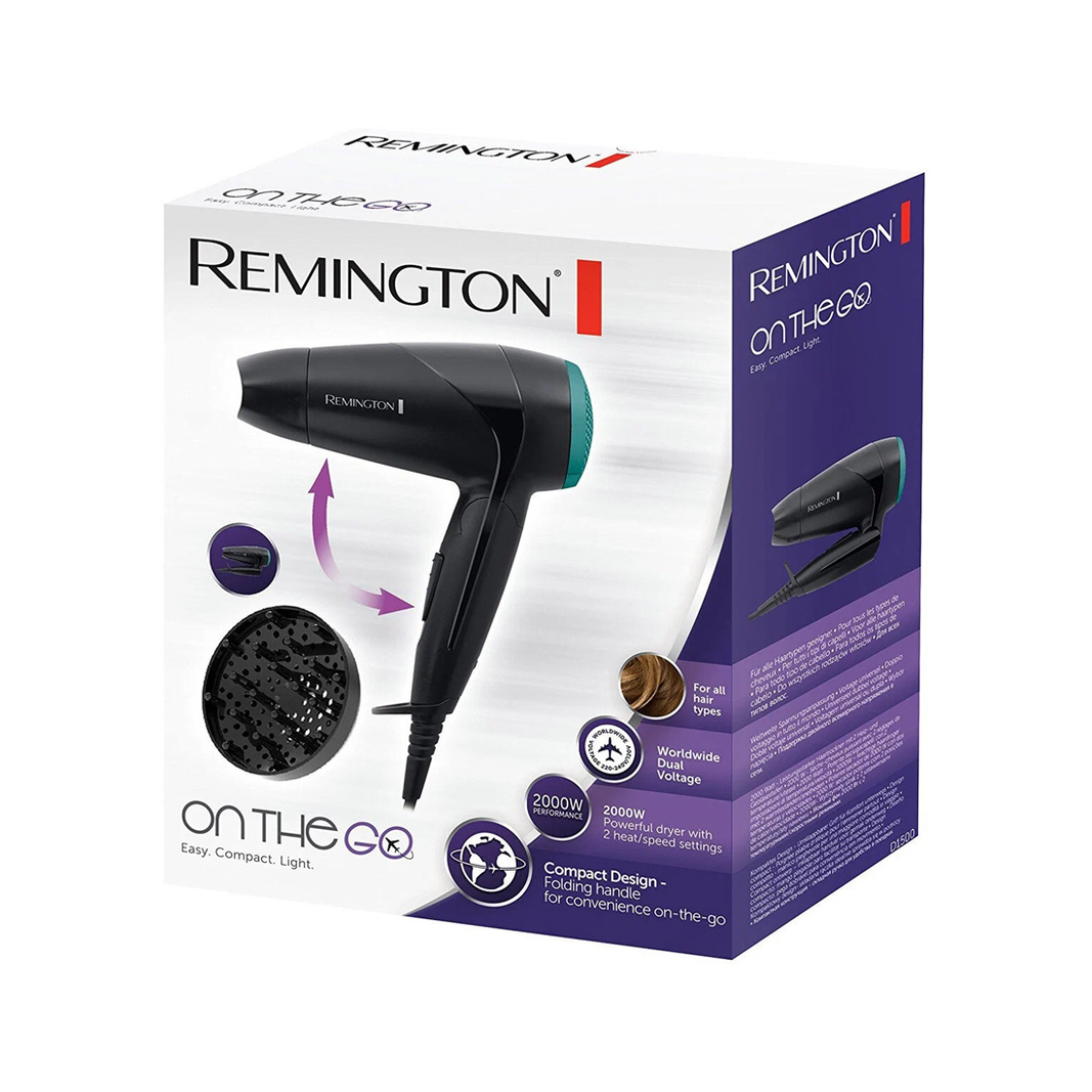 Фен Remington D1500, черно-зеленый