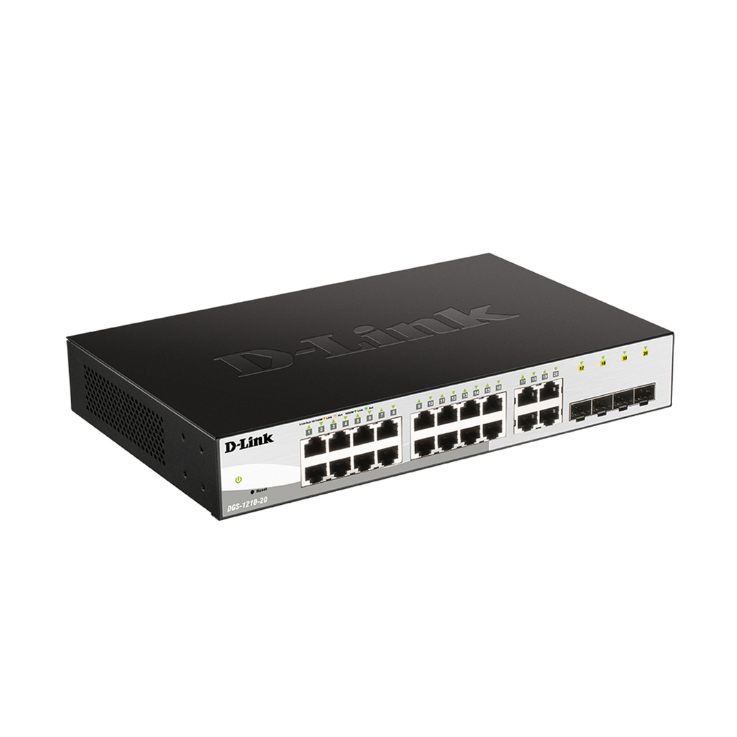 Коммутатор D-Link DGS-1210-20/F2A, черный