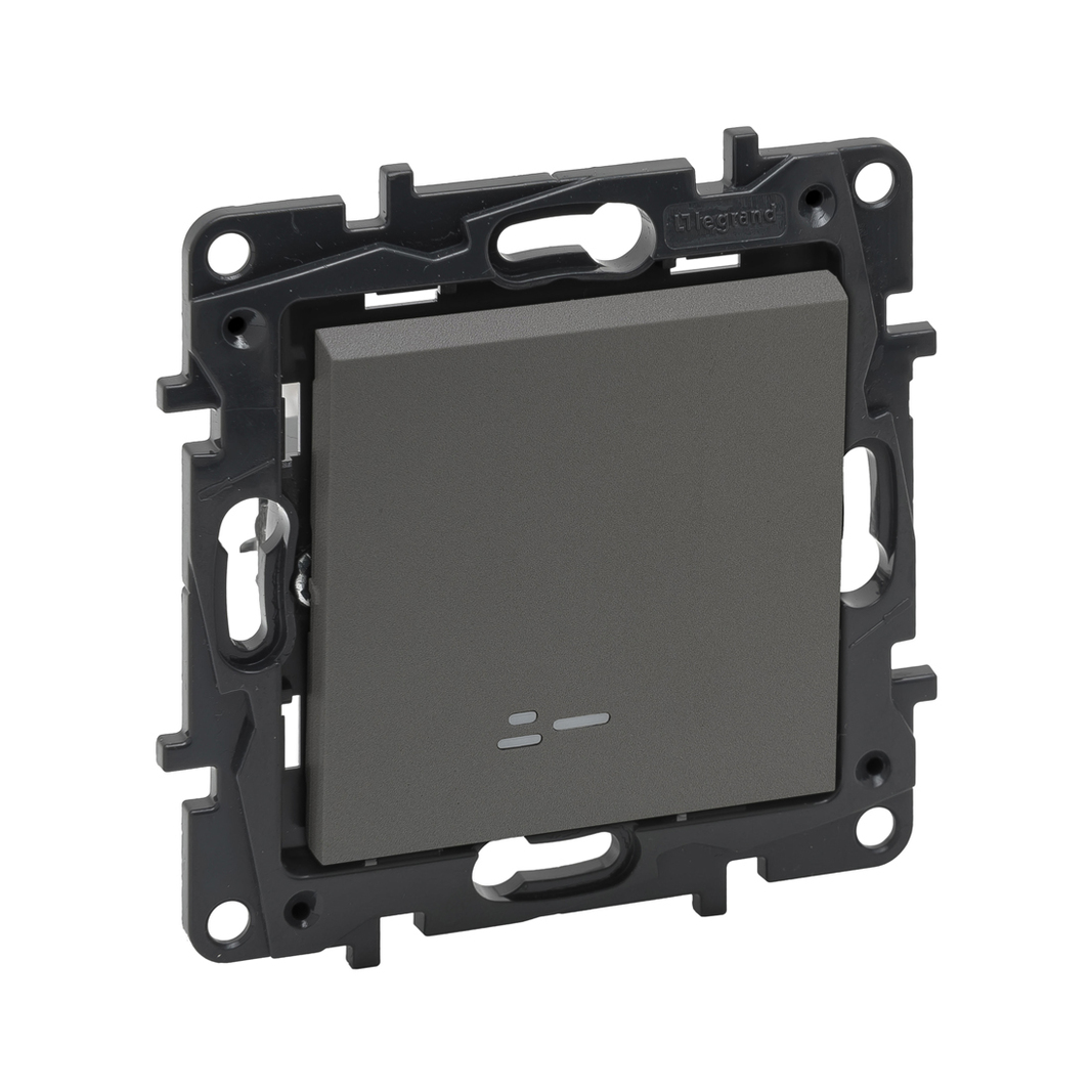 Выключатель Legrand Niloe Step 863411, стальной
