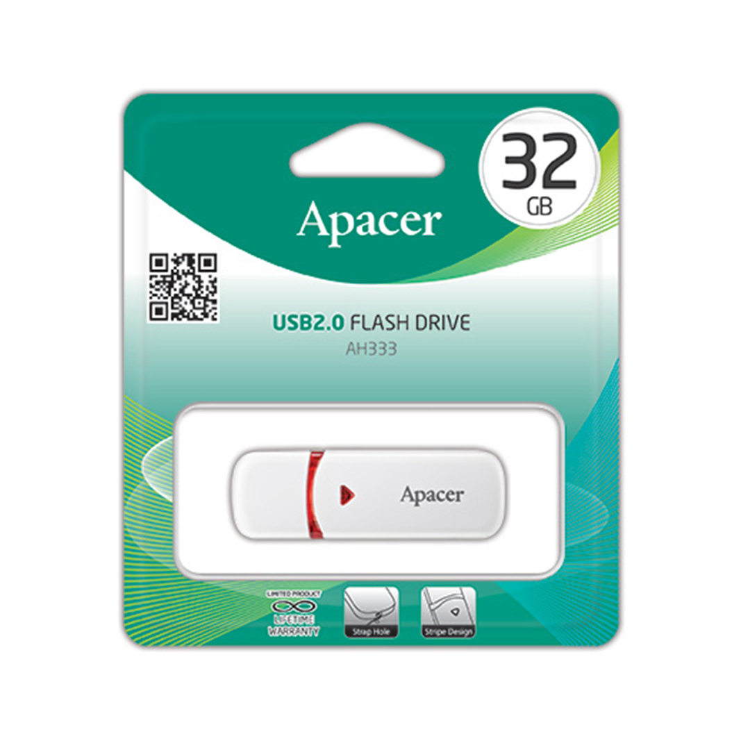 USB Flash карта Apacer AH333, 32Gb, белая