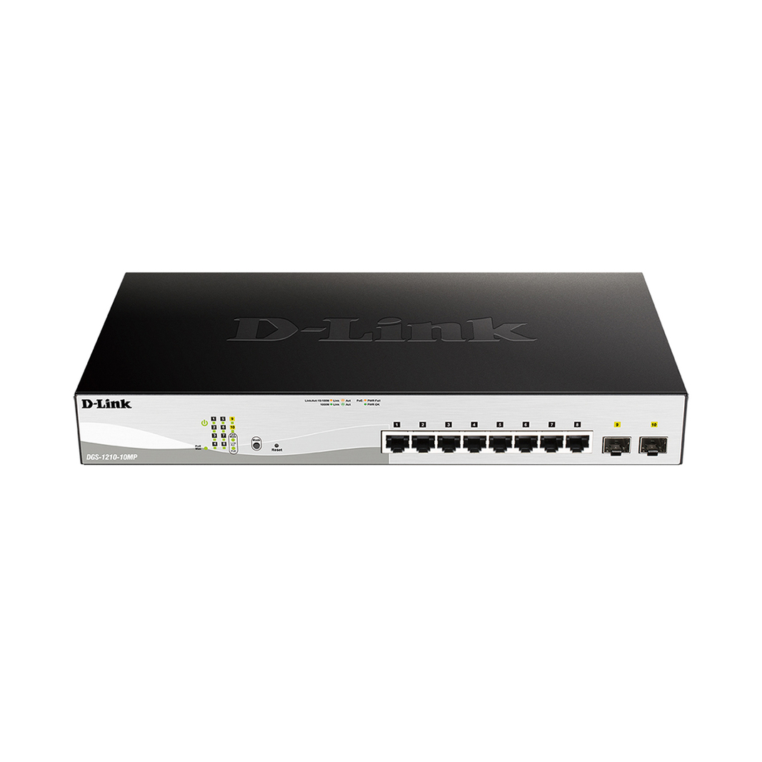 Коммутатор D-Link DGS-1210-10MP/F3A, черный