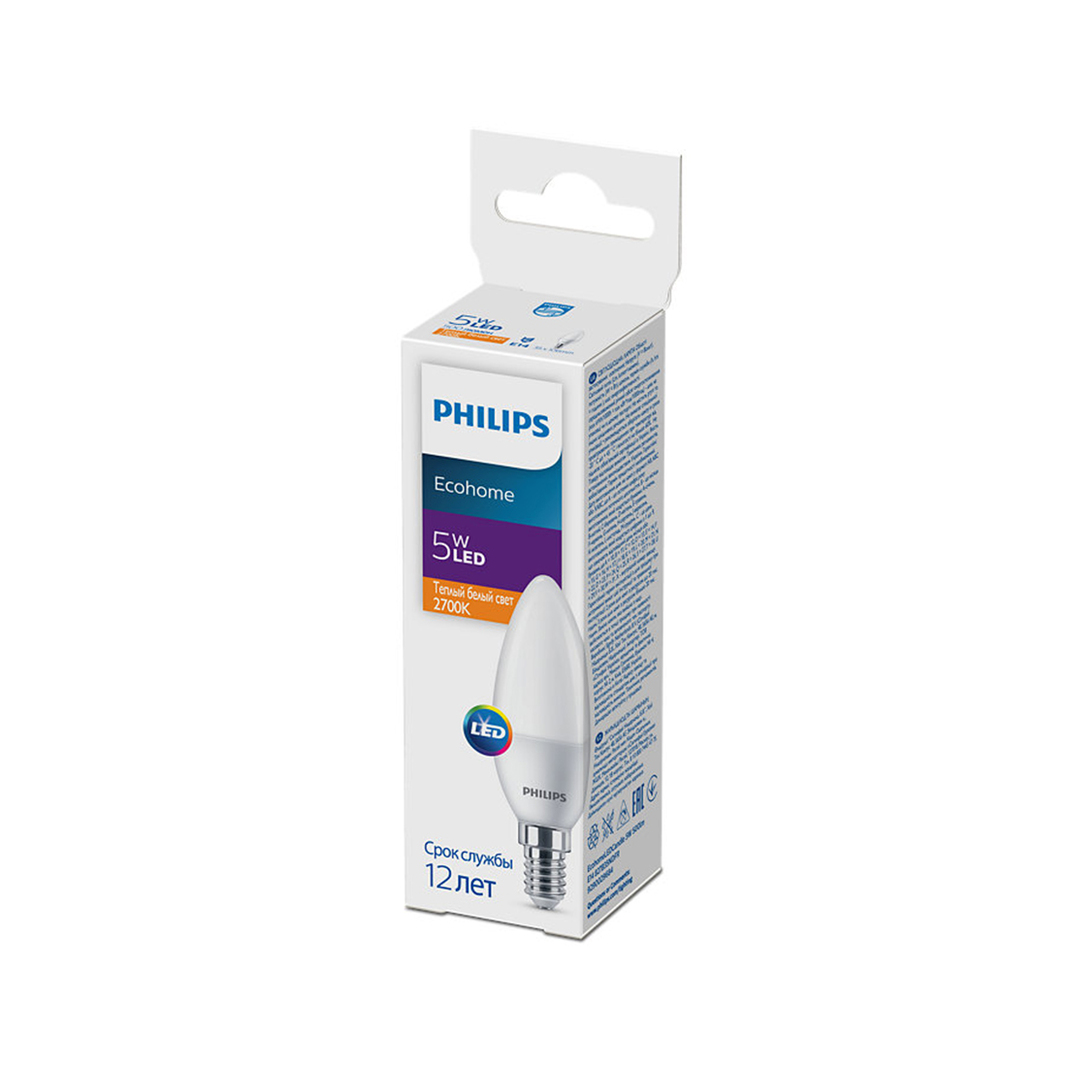 Лампа светодиодная Philips Ecohome 5W 500lm E14 827B35NDFR