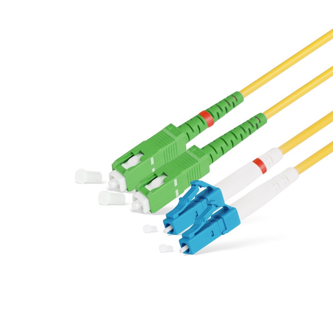 Патч-корд оптоволоконный Азоп Duplex SC/APC-LC/UPC SM 9/125 3.0 мм, 1 м