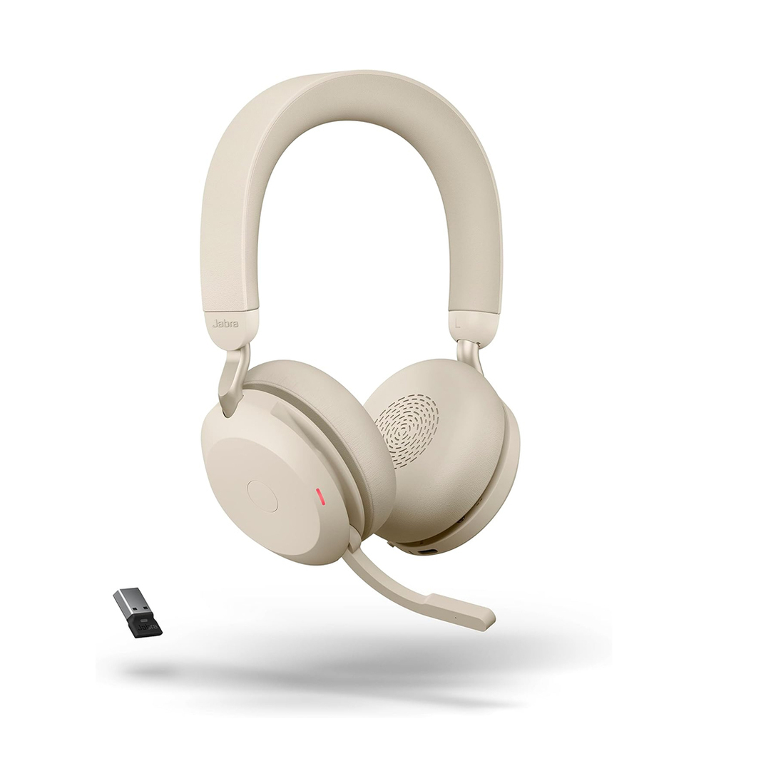 Беспроводная гарнитура Jabra Evolve2 75 Link380a MS Stereo Beige USB-A, бежевая