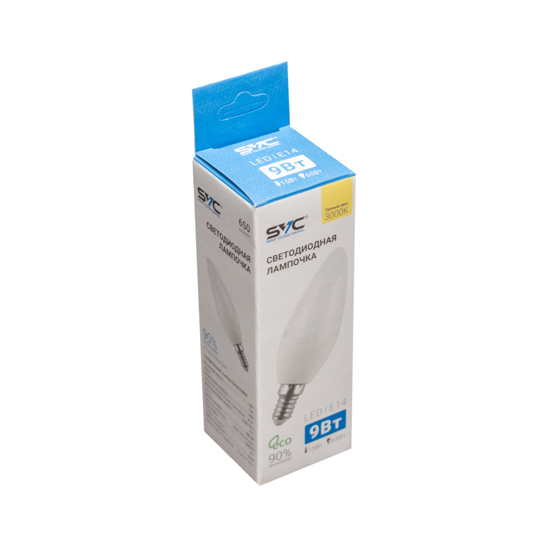 Лампа светодиодная Svc Led C35-9W-E14-3000K