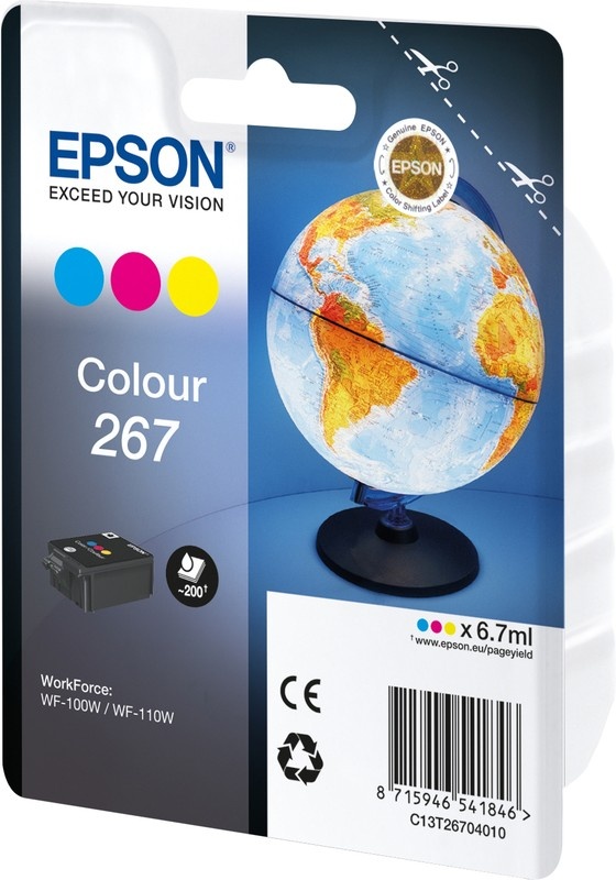 Картриджи Epson C13T26704010 Tri-colour Ink for WorkForce WF-100W многоцветный