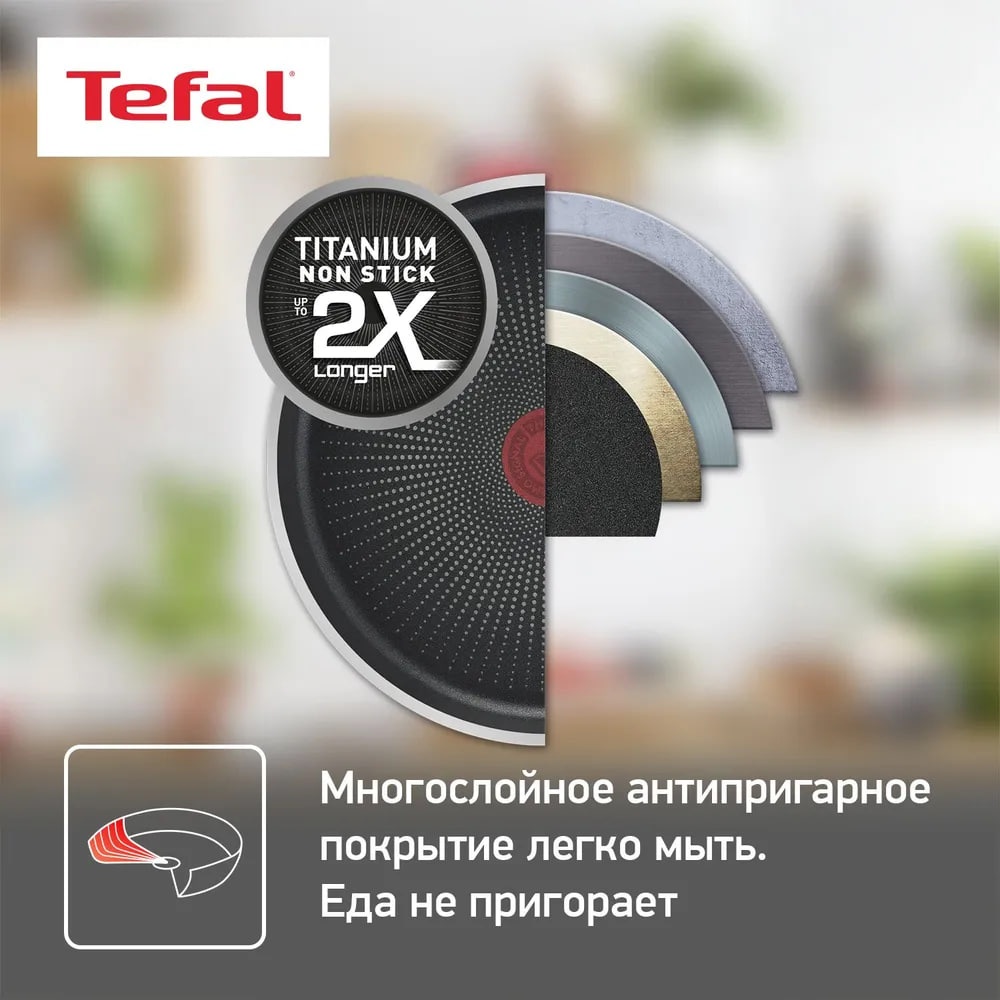 Сковорода универсальная Tefal Delicio E2320474 24 см, алюминий