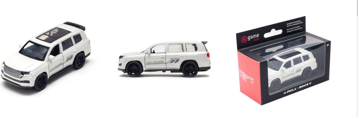 Металлическая машинка X-Game pull-back 91080W, белая