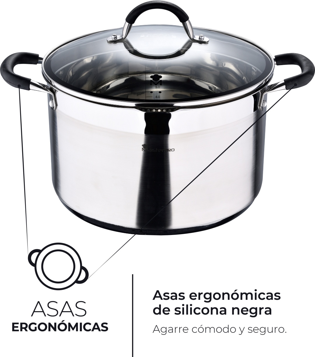 Bergner кастрюля Foodies BGMP-1506-BK сталь 9.5 л