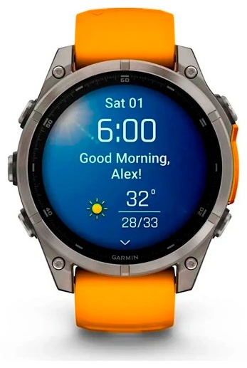 Garmin Fenix 8 47 мм серый-оранжевый