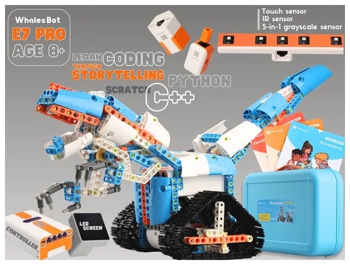 WHALESBOT E7 PRO CODING ROBOT, деталей 620 шт