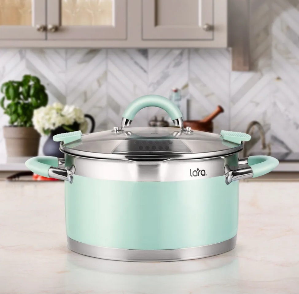 LARA кастрюля LR02-541 нержавеющая сталь 2.4