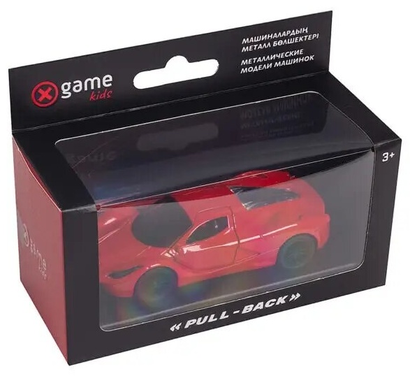 Машинка X Game kids pull back 39605R, пластиковая, красная