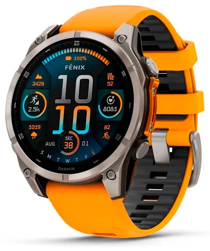 Garmin Fenix 8 47 мм серый-оранжевый